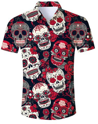 Goodstoworld Mens Shirts 3D Printed Hawaiian Funny Shirt Summer Ugly Shiteshirts Funky Bright Short Sleeve Shirt Shit Shirts M-XXL