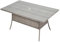 Warmiehomy Rattan Garden Table 120x80cm Outdoor Dining Table with Tempered Glass Tabletop Wicker Patio Tables with Parasol Hole Grey Outdoor Side Tables