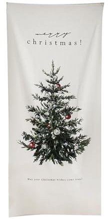 GAOFESA Póster de tela de árbol de Navidad, tapiz de pared, decoración de tela para sala de estar, hogar, tapices colgantes