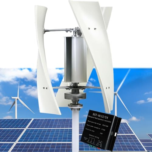 5000W Windkraftanlage Generator Kit, Tragbarer Vertikaler Windkraftgenerator 12V - 220V Wind Turbine Generator Kit mit Laderegler für Marine, Wohnmobile, Haushalte und Industrie