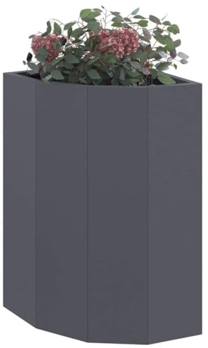 vidaXL Corner Planter Anthracite 30 x 30 x 50 cm Steel
