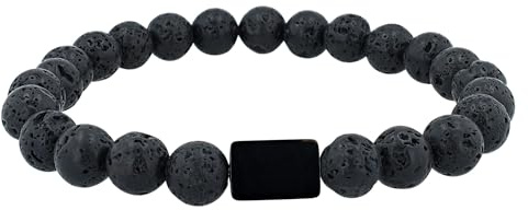 Akzent Armband Herren - Premium Armband Herren in Schwarz aus Naturstein, 100% Wasserfest & Hautverträglich
