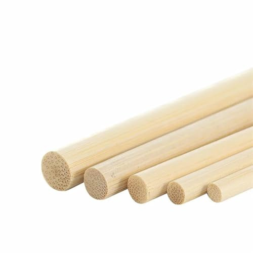 JFGCTYHXY Palos de Madera Hechos a Mano, Palillo de Madera Redondo 3-8 mm for Manualidades, Alimentos, Hielo, modelismo, Pasteles, Bricolaje, construcción, carpintería(7mmx20cm 10Pcs)
