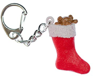 Miniblings Weihnachtstrumpf Schlüsselanhänger Socke X-Mas - Handmade Modeschmuck I I Anhänger Schlüsselring Schlüsselband Keyring