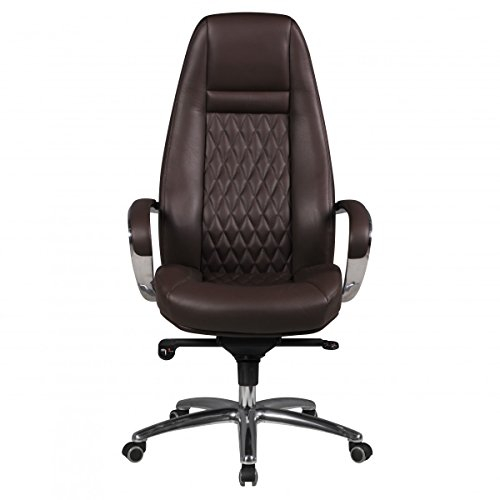 KADIMA Design Bürostuhl Madrid Echtleder Braun Chefsessel Schreibtischstuhl Drehstuhl