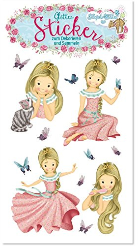 Lutz Mauder 72296 TapirElla Glitter-Sticker, Prinzessin Floralie