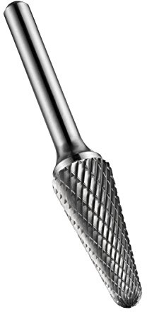 Dormer P821 Rotary Carbide Burr, Ball Nosed Cone Shape, Double Cut Geometry, Bright Finish
