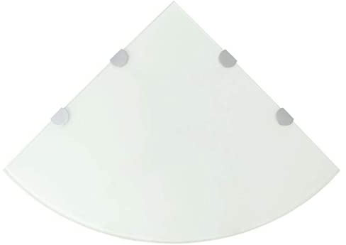vidaXL Eckregal mit Halterungen Glasboden Glasplatte Glasscheibe Weiß 45 x 45 cm