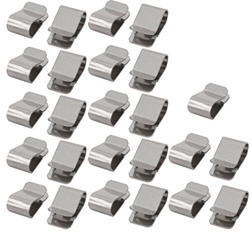 sourcing map 25 Stücke 304 Edelstahl U Klammer Silber Ton für 3.5mm Rohr 21mmx12mm DE de