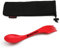 Wild Peak Plastic Spork - Lightweight & Strong All in one Spoon, Fork, Knife Cutlery with Optional Storage Bag ▲ (Fire Red, with Storage Bag)