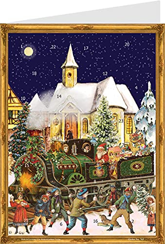 Richard Sellmer Verlag Adventskalender Der Weihnachtszug Postkarte mit Umschlag
