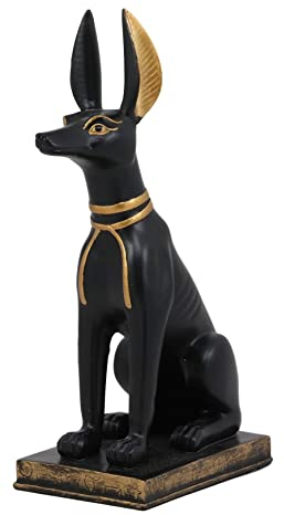 Ebros Statue, klassisch, antikes ägyptisches Anubis, 22,9 cm hoch, Gott des Nachlebens, verschönert und Mumifizierung in Hundeschakal-Form, Kunstharz, Dekor, Götter von Ägypten