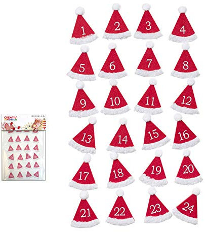 CREATIV DISCOUNT Filz-Nikolausmütze m. Klebepunkt ca.6x8cm, rot