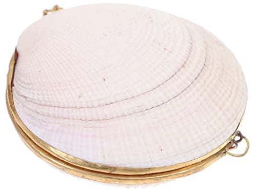 IMIKEYA Muschel Schmuckschatulle, Klein Schmuckkästchen Damen Mädchen Schmuckschatulle Schmuck Geschenkbox, 7x7x4 cm