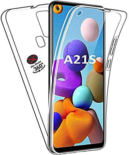 DN-Technology Galaxy A21s case for Samsung A21S case TPU Transparent slim| Clear Case | 360 Coverage | Full Body Cover | Front + Back Protection | Slim Design | Front & Back Cover (Clear)