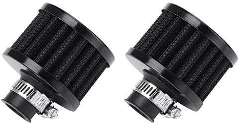 Mintice 2 Pezzi 12mm Filtro Aria di Moto Nero Motociclo Filtro Aspirazione Aria Sostituzione Universale Fredda Presa D'aria Filtro Turbo Pulita Sfogare Veicolo