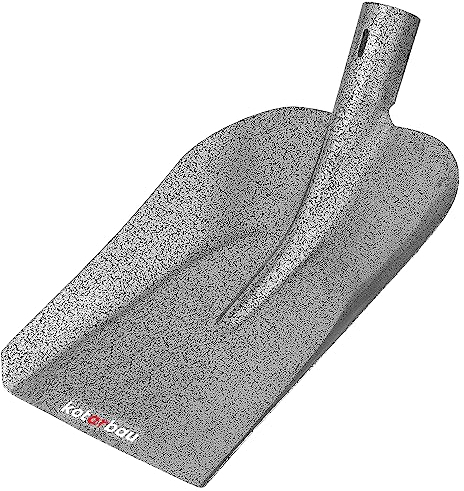 KOTARBAU® Robusta pala de 285 x 230 mm para mango de 38 mm de diámetro, pala de acero para recoger alimentos a granel sin mango.