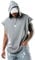 Herren Kapuzenpullover Sweatshirt Ärmellos Kapuzenpulli Kapuze Hoodie Sport Style Casual Fitness Training Basic Grau XL