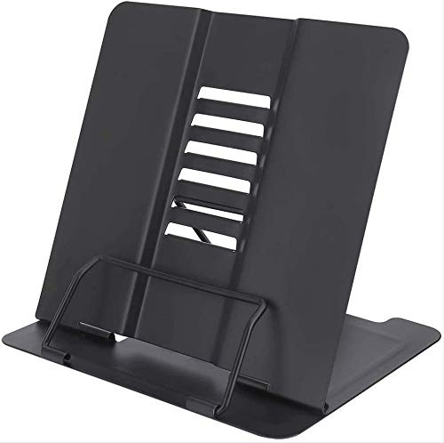 Book Stand,Reading Stand,Multi-Function Metal Easel Book Holder, Portable Adjustable Metal Book Stand, for Books/Mobile Phone Copy Holder Easel Music Stand Stand, Black