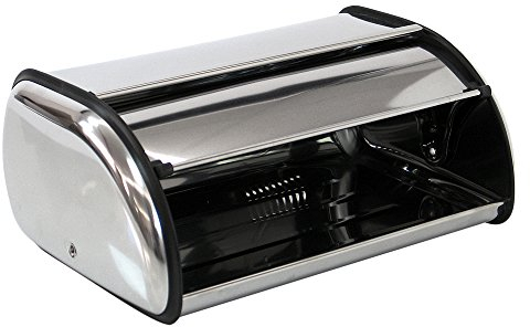 LOLAhome Panera de mesa clásica plateada de acero inoxidable para cocina de 35 cm
