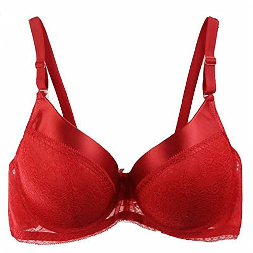 BCHRAYIUP Reggiseno Imbottito con Ferretto Sexy Pizzo Scollatura a V Coppa Morbida 6-D