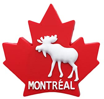 Montreal Kanada 3D Ahornblatt-Kühlschrankmagnet, Souvenir, Geschenk, handgefertigt, PVC, Heim- und Küchendekoration, Montreal Kühlschrankmagnet, Kollektion