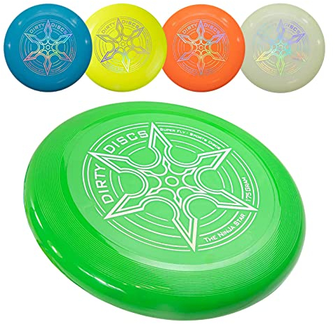 Indy - Dirty DISC (175 g) (Grün) Frisbee, Professionelle Frisbeescheibe, Wurfscheibe, Fliegende Scheibe, Sport Spielzeug, Sport Spiel für Kinder und Erwachsene