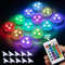 10 pcs Luces Led Sumergibles, 3Led RGB Multi Cambio De Color Piscina Luz Led Impermeable,Control Remoto Bajo El Agua Luz Para Base de Florero, Jacuzzi, Tanque De Peces, Acuario Decoración