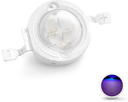 CHANZON 5 Stück Hochleistungs LED Chip 5 W Lila Ultraviolett (UV 390 nm/600 mA - 700 mA/DC 6 V - 7 V/5 Watt) SMD COB Lichtemitter KomponentenDiode 5 W UV Birnenlampe Perlen DIY Beleuchtung