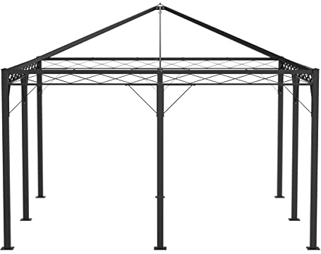 ELEO Pavillon Torino, schwarz, 4x4 m, pulverbeschichtet