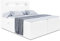 ALTDECOR Boxspringbett mit Matratze und Lattenrost, LED Boxbett, Topper, Polsterbett mit Bettkasten, Bett mit Stauraum H3-Matratze, Doppelbett, Springboxbett - ORGOL2-180x200 - Weiß Kunstleder