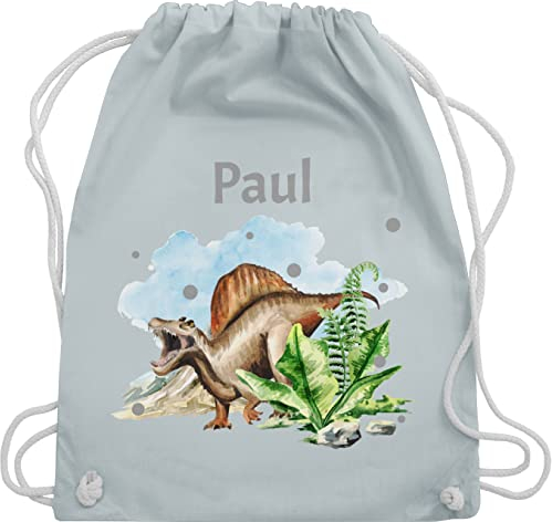 Turnbeutel Rucksack - Dinosaurier Dino - Dinos - Unisize - Pastell Blau - beutel kindergarten wechselkleidung turn tasche kindergartenrucksack jungen turnbeutel, dinosaurier-rucksack