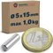 Stabmagnet Neodym Magnet-Stab rund extra stark - Haftkraft bis 10 kg - Starke NdFeB Zylinder-Magnete für Industrie und Zuhause, Stückzahl/Größe: 40 Stück - Ø5x15mm | 1kg Haftkraft