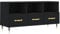 vidaXL TV Schrank, Fernsehschrank mit 3 Schubladen, Fernsehtisch für Wohnzimmer, Lowboard Sideboard TV Ständer TV Gerät, Schwarz Holzwerkstoff