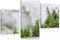 HUBDECO 3-Teiliges Leinwand Bild Wohnzimmer - Bilder, Poster, Kunstdrucke - Leinwandbild - Bild auf Leinwand - Tolle Zimmerdekoration - Schlafzimmer Bilder - 94x60 cm Wald Nebel
