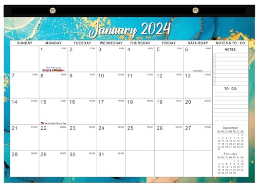 Ideale Kalender Wandkalender von Januar 2024 bis Juni 2025. Kalender mit Eckenschutz und perforierten Seiten for Planen und Organisieren Attraktiver Kalender (Color : Blue A)