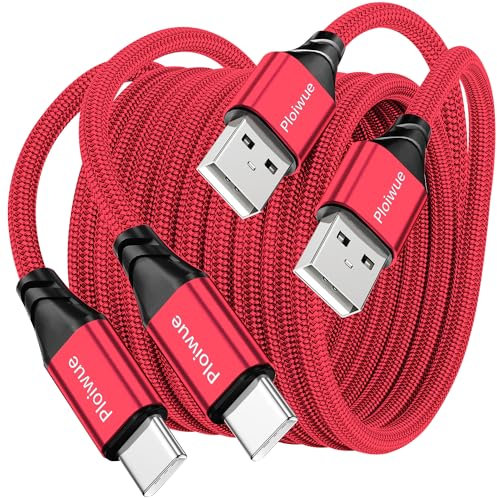 USB C Charger Cable [2packs 3M+3M]3.1A Type C Cable Fast Charging, USB A to USB-C Phone Charger Cable for iPad Pro iPhone 15 Pro Max Samsung S22 Huawei Switch PS6 5 Google Pixel etc（red）
