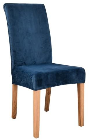 Meigeh Stuhlhussen Stuhlbezüge Samt Schonbezüge Esszimmerstuhl Stretch Stuhlbezug für Esszimmer stuhlüberzüge Tibetisches Blau 2 Stück
