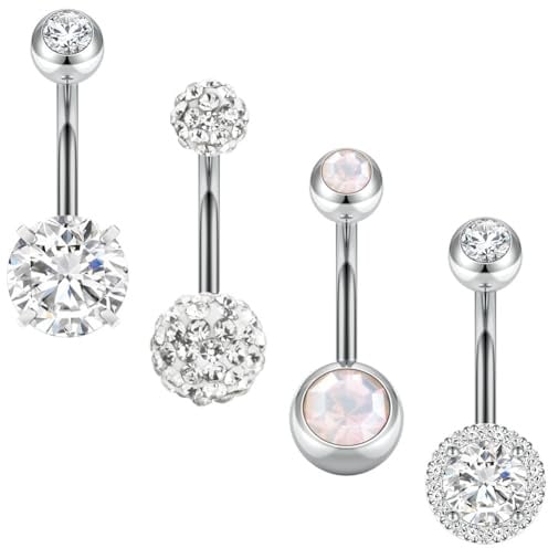 Aucuu Bauchnabelpiercing, 14G Piercing Bauchnabel, Hypoallergener Edelstahl Bauchpiercing, Chirurgenstahl Piercing Bauchnabel Schmuck für Damen Herren