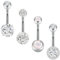 Aucuu 4 Stück Bauchnabelpiercing, 14G Piercing Bauchnabel, Hypoallergener Edelstahl Bauchpiercing, Chirurgenstahl Piercing Bauchnabel Schmuck für Damen Herren
