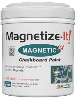 Magnetize-It! Magnetic Chalkboard Paint (Water Based) – Forest Green Deco Color Extra Strong and Sustainable, All-Purpose Interior 1L
