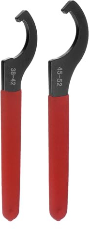 QUARKZMAN C-Haken-Schlüssel für Drehmaschinen-Spannfutter 38-42mm Mutter | Mit rotem rutschfestem Griff