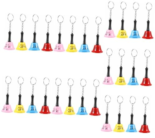 ifundom 28stücke Kreative Glocken Schlüsselanhänger Bunte Handglocken Dekoration Für Taschen Rucksäcke Und Für Freunde Und Familie Fröhliches Design Für Gute Laune
