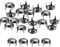 sourcing map 80Pcs Black Round Dome Rivets, 9mm Brass Spike Studs Spots Punk Rock Nailheads Claw Beads for DIY Clothes Belt Bag Shoes Bracelet Leather Craft