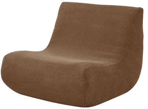 Mateju Stretch Lazy Sofabezug 1 Sitzer Sofabezug Ohne Armlehnen Sofahusse Schonbezug Jacquard Weicher Sofa Überzug Sofaüberwurf Sofaschoner Hund Katze Sofaschutz - Einfarbig (1-Sitzer,Braun)