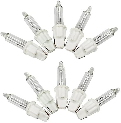 ShuoHui Ersatzbirne/für Minilichterketten, Glühlampe, 5V, 0.14A 0.7W / Blister/Steckfassung, Warm weiß 6mm Base DIY (10)