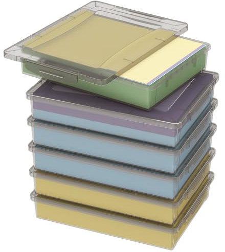 Lifewit 2 Pack Mehrzweck-Aufbewahrungsbox aus Kunststoff mit verriegelbaren Deckeln, A4 Papieraufbewahrung, Klassenzimmer Organisation, Aufbewahrung für Bastelarbeiten, Dokumente, Künstlerbedarf