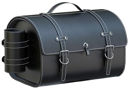 LUYSNDFG Motorrad-Topcase für Kawasaki Vulcan S 650 VN650, Motorrad Topcase Reisen Motorradkoffer Motorrad Heckbox mit Sicherheitsschloss, Weatherproof Motorradzubehör,D Black