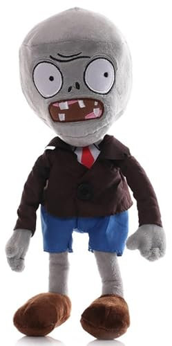 iFii Profession PVZ Zombie Plush 30cm, Cute Plants Vs Zombies Plushies Officer/Businessman/Farmer/Thief/Knight Zombie Cosplay Stuffed Animal Doll Gift for Fans (Businessman gray zombie)