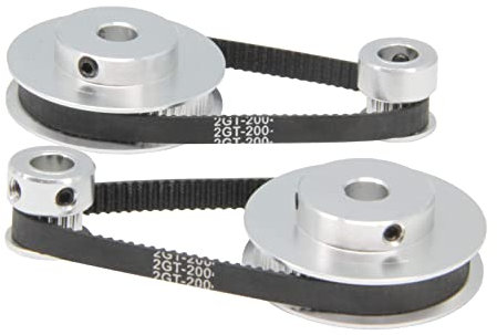 Zahnriemen-Set, 20, 60 Zähne, 2GT, 20T, 60T, 6 mm Breite, 200 mm, Riemenspannrad, synchron für Wälzfräsmaschine
